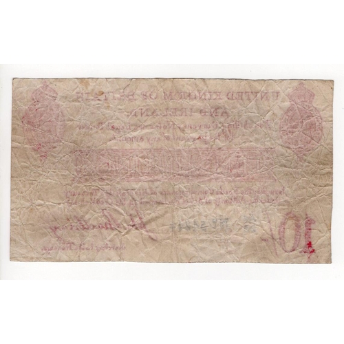 5 - Bradbury hand drawn 10 Shillings FORGERY, small tear at top edge, interesting and unusual, Fine