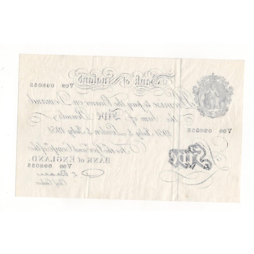 57 - Beale 5 Pounds (B270) dated 4th July 1951, serial V09 098055 (B270, Pick344) original about EF