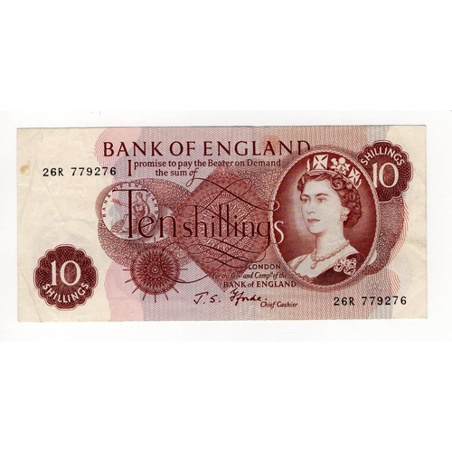 79 - Fforde 10 Shillings (B309) issued 1967, rare FIRST RUN '26R' prefix, serial 26R 779276 (B309, Pick37... 