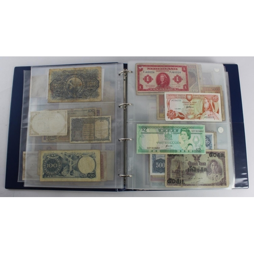 931 - World (280+), an album of mixed world notes to include Bermuda 1 Pound 1957, East Africa 1 Shilling ... 