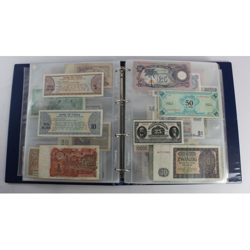 931 - World (280+), an album of mixed world notes to include Bermuda 1 Pound 1957, East Africa 1 Shilling ... 