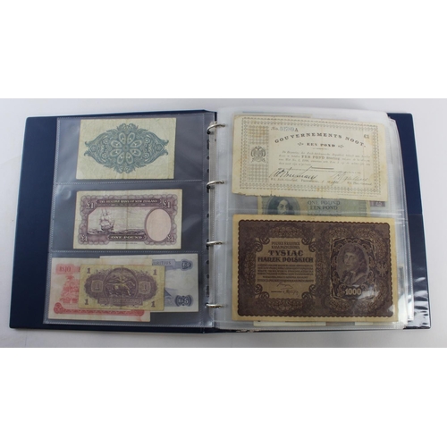 931 - World (280+), an album of mixed world notes to include Bermuda 1 Pound 1957, East Africa 1 Shilling ... 