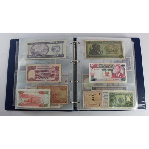 931 - World (280+), an album of mixed world notes to include Bermuda 1 Pound 1957, East Africa 1 Shilling ... 