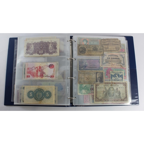 931 - World (280+), an album of mixed world notes to include Bermuda 1 Pound 1957, East Africa 1 Shilling ... 