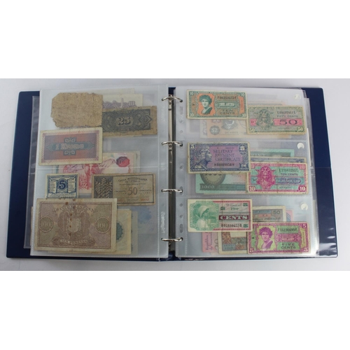 931 - World (280+), an album of mixed world notes to include Bermuda 1 Pound 1957, East Africa 1 Shilling ... 