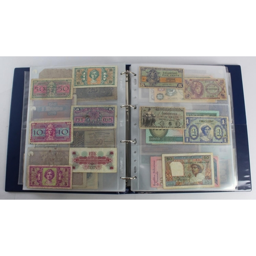 931 - World (280+), an album of mixed world notes to include Bermuda 1 Pound 1957, East Africa 1 Shilling ... 