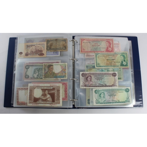 931 - World (280+), an album of mixed world notes to include Bermuda 1 Pound 1957, East Africa 1 Shilling ... 