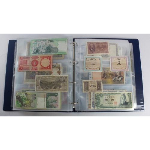 931 - World (280+), an album of mixed world notes to include Bermuda 1 Pound 1957, East Africa 1 Shilling ... 