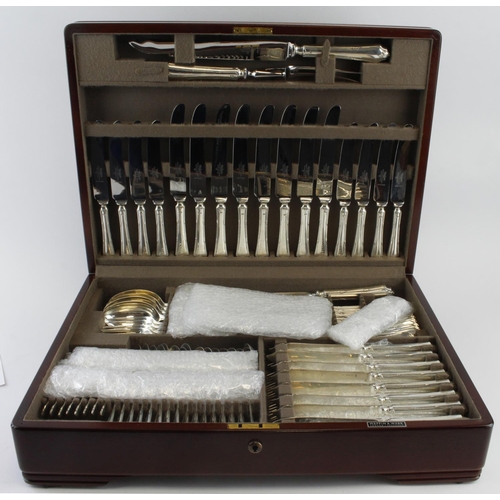 1109 - Silver Mappin & Webb eight place cutlery set (79 pieces in total, pattern 4850), hallmarked 'Mappin ... 