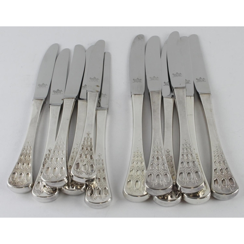 1118 - Twelve silver handled German knives (six dessert and six table)  both handles and blades are marked ... 