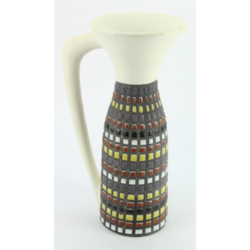 1144 - Roger Capron (French 1922-2006) 1950's enamelled earthenware pitcher (pichet). The multi-coloured en... 