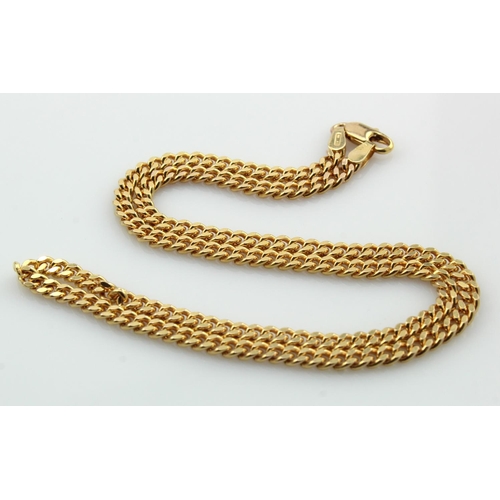 573 - 9ct yellow gold curb chain, link width 3mm, length 15