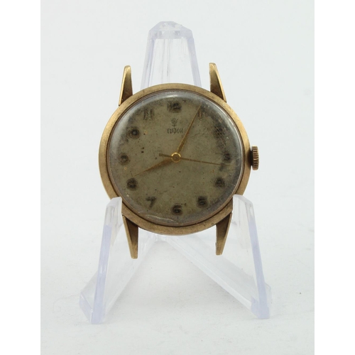 673 - Gents 9ct cased Tudor manual wind wristwatch. Hallmarked London 1963. Case diameter approx. 34mm, wa... 