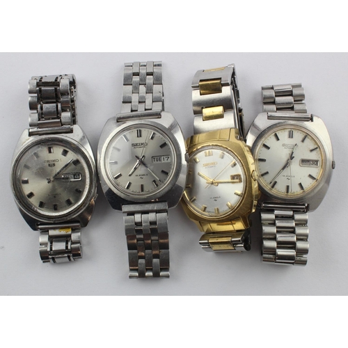 682 - Four gents Seiko automatic wristwatches. All working when catalogued.