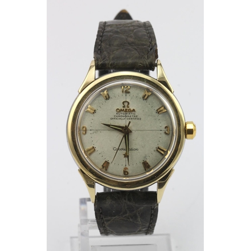 746 - Gents gold plated / stainless steel Omega Constellation automatic wristwatch, circa 1954. The cream ... 