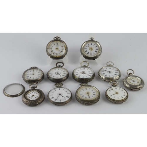 778 - Eleven silver cased pocket / fob watches. AF