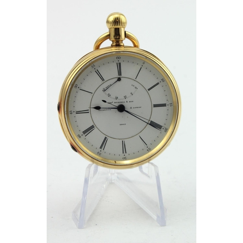 794 - Gents 18ct cased open face centre seconds pocket watch by Thos Russell & Son. Hallmarked London 1878... 