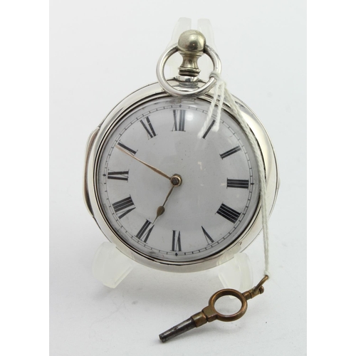 801 - George III. Silver pair cased pocket watch. Both cases hallmarked London 1810. The white dial with b... 