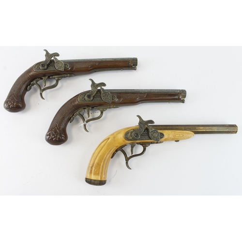 1039 - Percussion type pistols (x3) matching pair of 