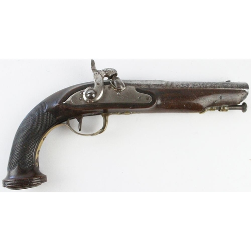 1040 - Pistol, an attractive single shot percussion pistol, which appears to have been converted from flint... 