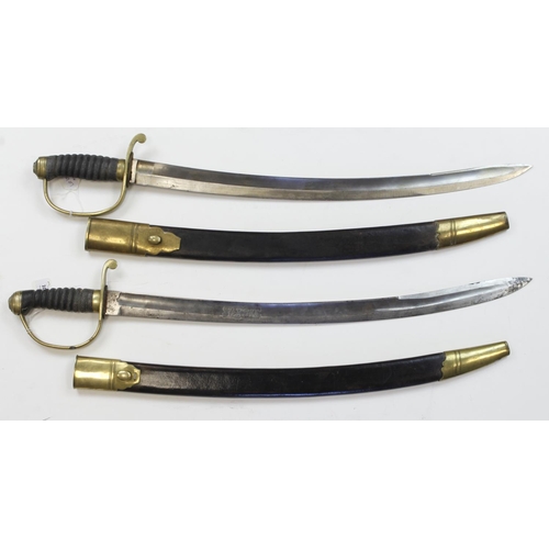 1042 - Police swords - a fine pair of M1850 Constabulary short swords for the Monmouth Constabulary. Both p... 