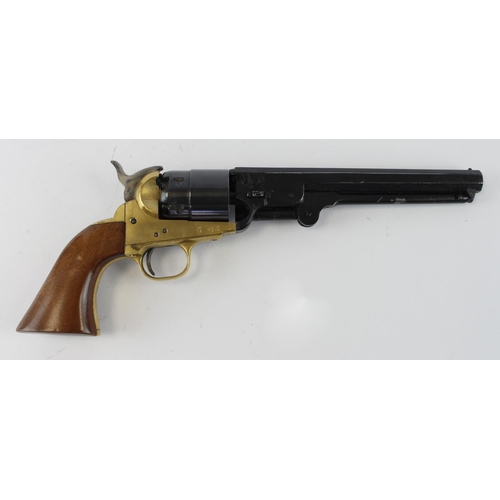 1045 - Revolver, a good replica of a Colt M1851 percussion revolver by Western Arms Co. Brass frame, barrel... 