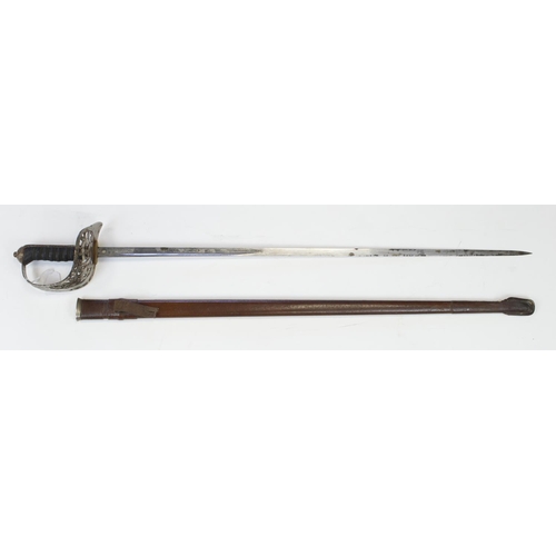 1062 - Sword scarce Victorian 1895 pattern Infantry Officers with VR cypher to the hilt and blade in its le... 