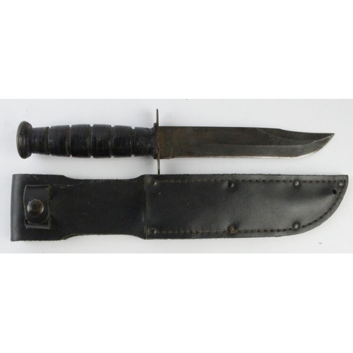 1070 - U.S. Ontario knife in black leather scabbard