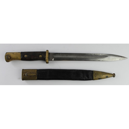 1088 - WW1 Imperial German Mauser M1871/84 Dress Bayonet by “Rich A. Herder”. Much of the gold paint remain... 