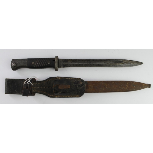 1092 - WW2 German Mauser K-98 Bayonet with Scabbard and Frog.