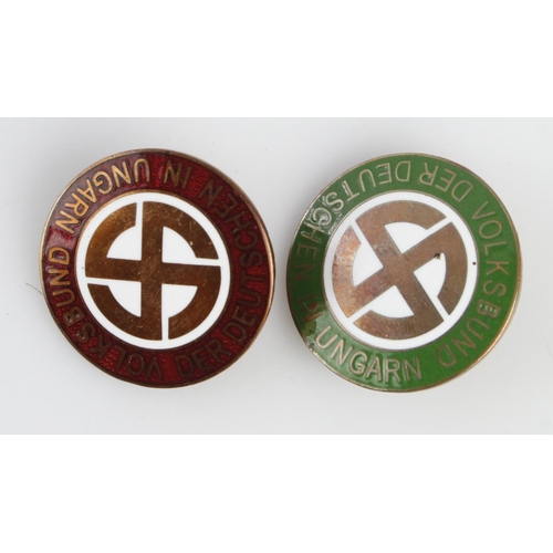 1096 - German / Hungarian Fascist Lapel badges 2x.