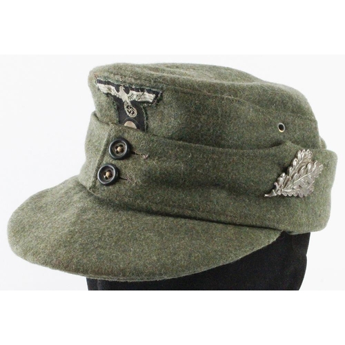 1102 - German 3rd Reich Army Mountain Troops hat, maker marked and dated 1943