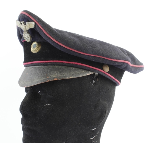 1110 - German 3rd Reich Fireman’s Visor Cap from a Bavarian Station.