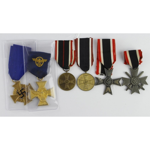 1118 - German 3rd Reich medals various - Merit Cross maker marked '19', Merit Cross with Swords, Merit Meda... 