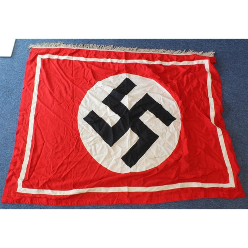 1125 - German 3rd Reich Party Stadium drape with fringe, single sided, correctly stitiched roundel  (approx... 