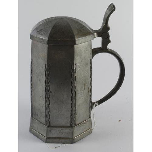 1127 - German 3rd Reich Pewter Stein. 12th SS Panzer Hitler Jugend.