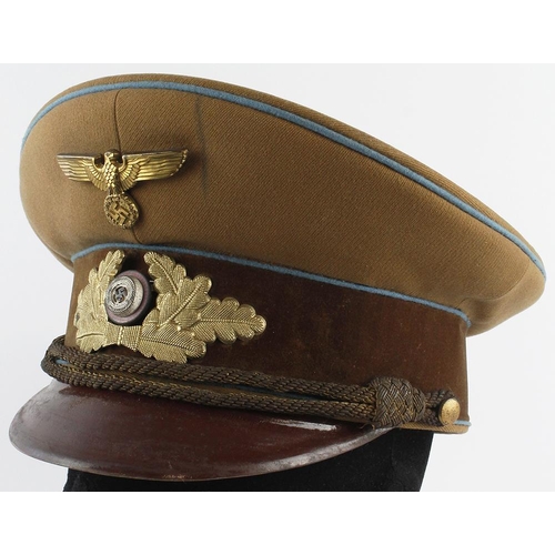 1129 - German 3rd Reich Political NSDAP KOrtsgruppenleiter visor cap, damage to sweatband.