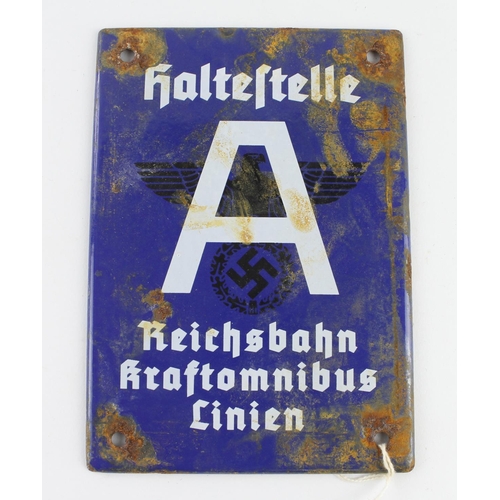 1134 - German 3rd Reich Special Bus/Tram Sign for a designated service for factory workers and soldiers.