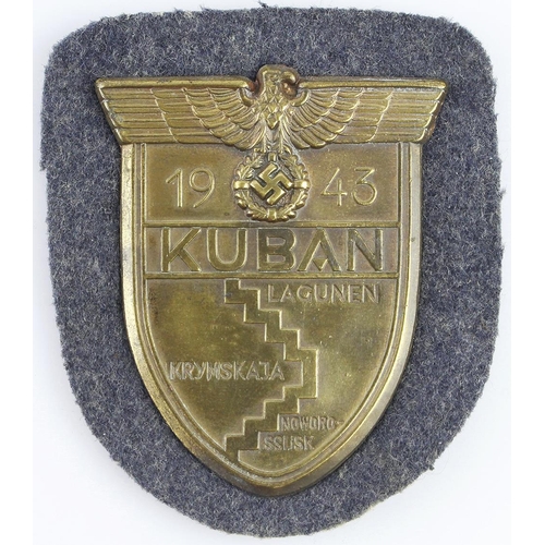 1148 - German Army / Waffen SS 1943 Kuban arm shield with cloth backing