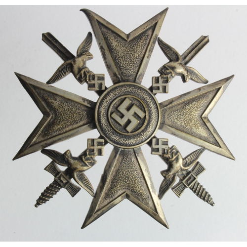 1162 - German Condor Legion Silver Grade Spanish War Cross. Made by Assman circa 1940 as a replacement.