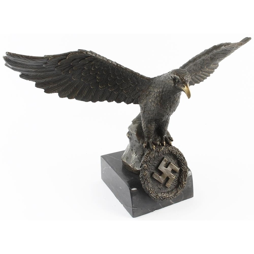 1194 - German impressive Desk Eagle with outstretched wings chips to base.