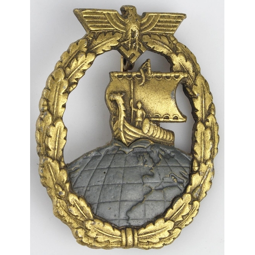 1200 - German Kriegsmarine High Seas Raider badge.