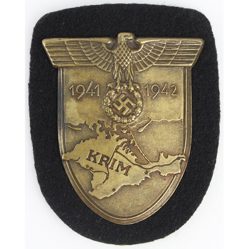 1204 - German Krim shield, Kriesmarine backing.