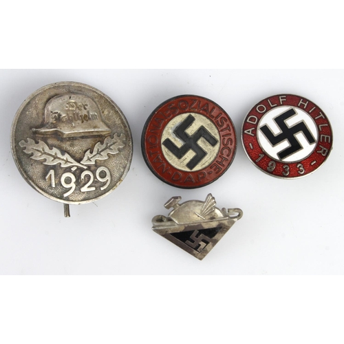 1205 - German Lapel badges 4x inc 2 Party examples.