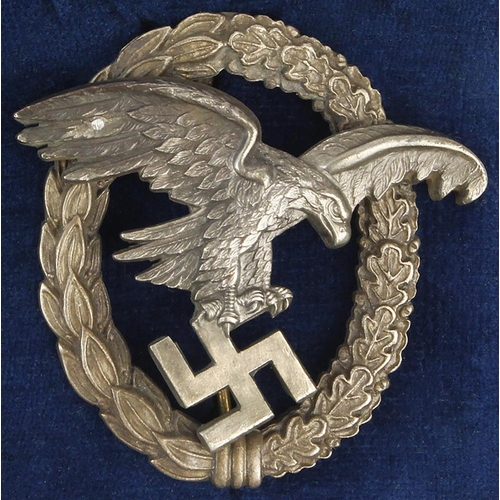 1217 - German Luftwaffe Observers badge in fitted case.