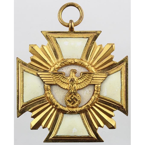 1233 - German NSDAP Long Service Award 1st Class for 25 Years, Gold. No ribbon. Maker marked '19'. Rare awa... 