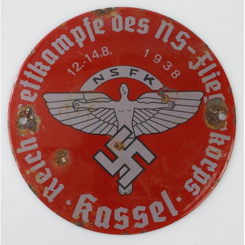 1237 - German NSFK Plaque 1938, service wear.