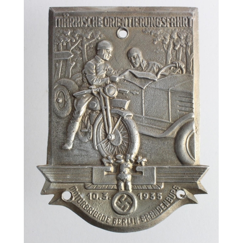 1239 - German NSKK 1935 motoring rally badge.