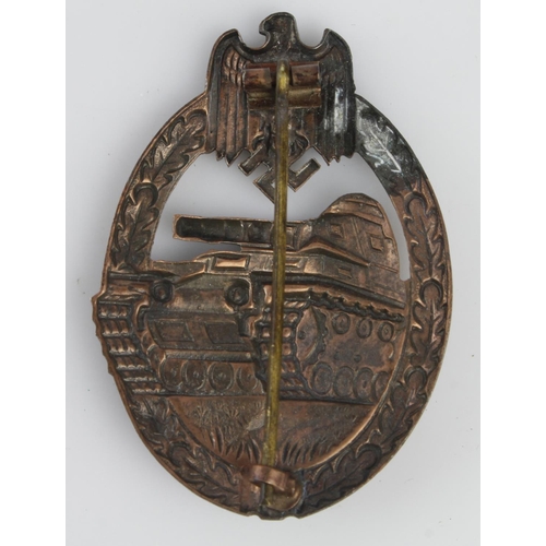 1249 - German Panzer Assault badge in bronze.