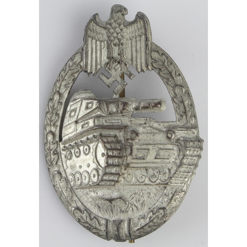 1250 - German Panzer Assault badge in silver grade (Tank crews).